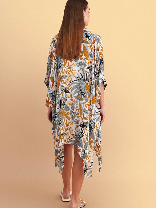 Long Women's Kimono Beige