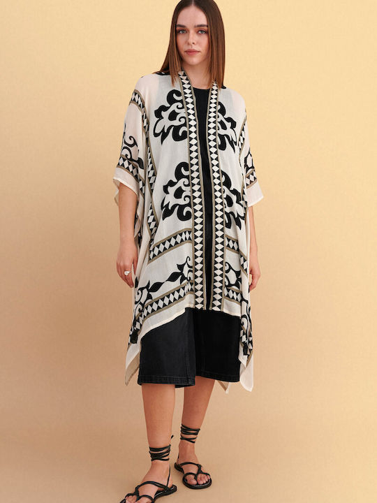 Long Women's Kimono Beige
