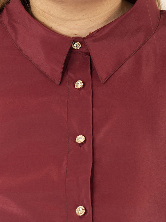 Summer Shirt Dress Burgundy