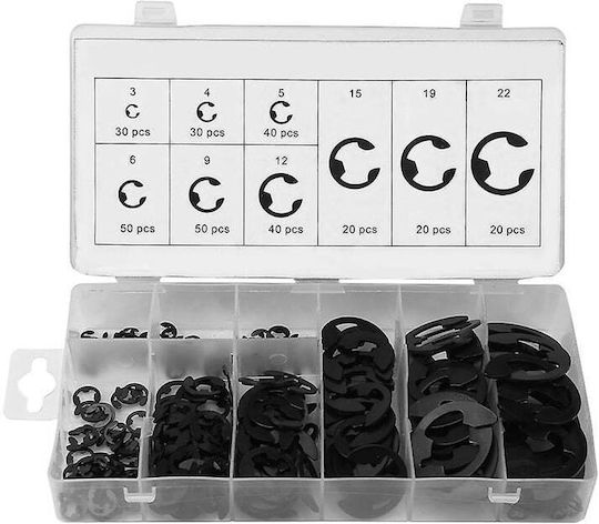Set of Safety Rings Case 300 Pieces E-clip Assortment