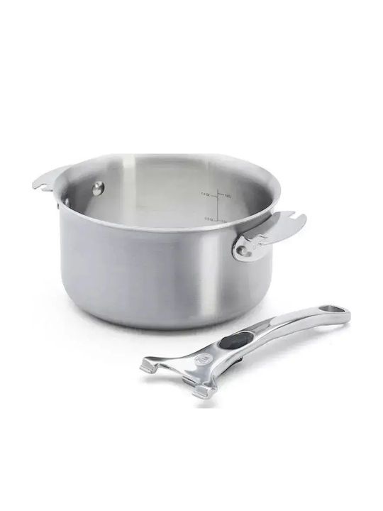 De Buyer Deep Stainless Steel Pot 1.3lt