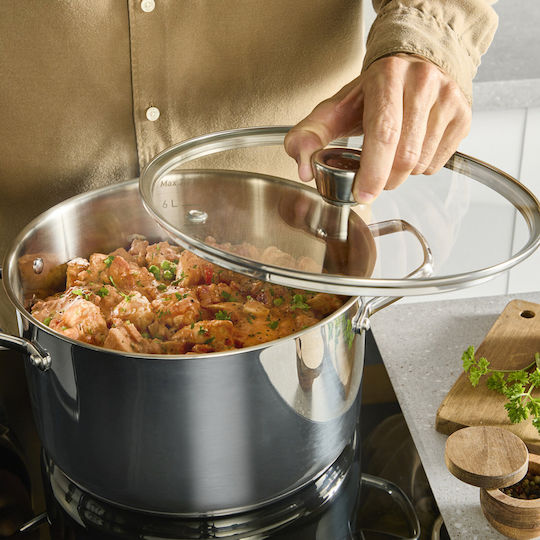 Tefal Emotion+ Deep Stainless Steel Pot 9.6lt / 28cm