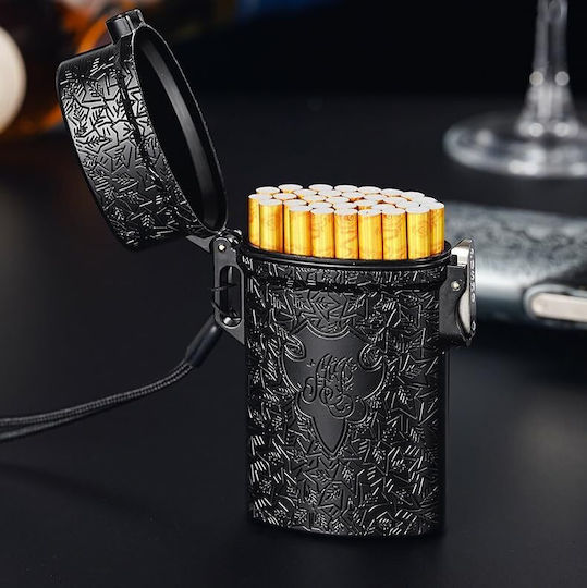 Retro Metallische Zigarettenpackungshalter Wasserdicht Schwarz