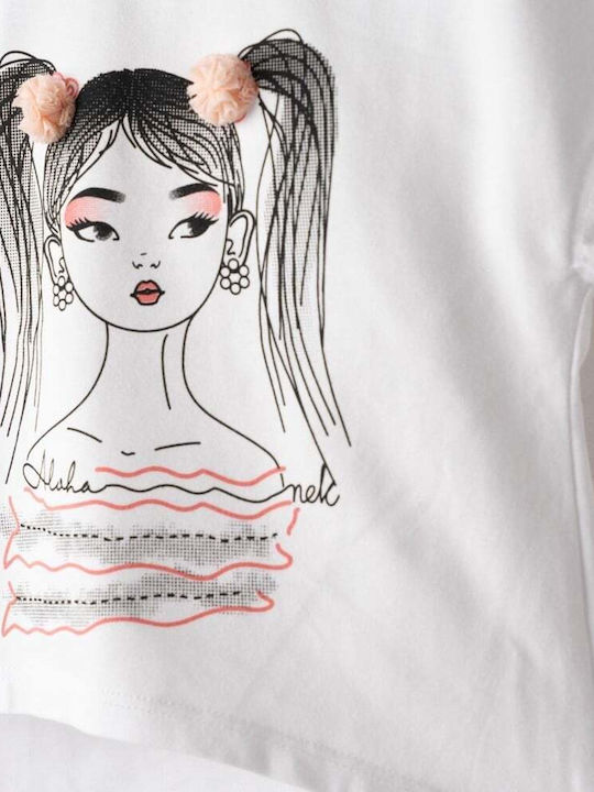 Nek Kids Wear Παιδικό Σετ με Κολάν Λευκο Με Κοραλι 2τμχ