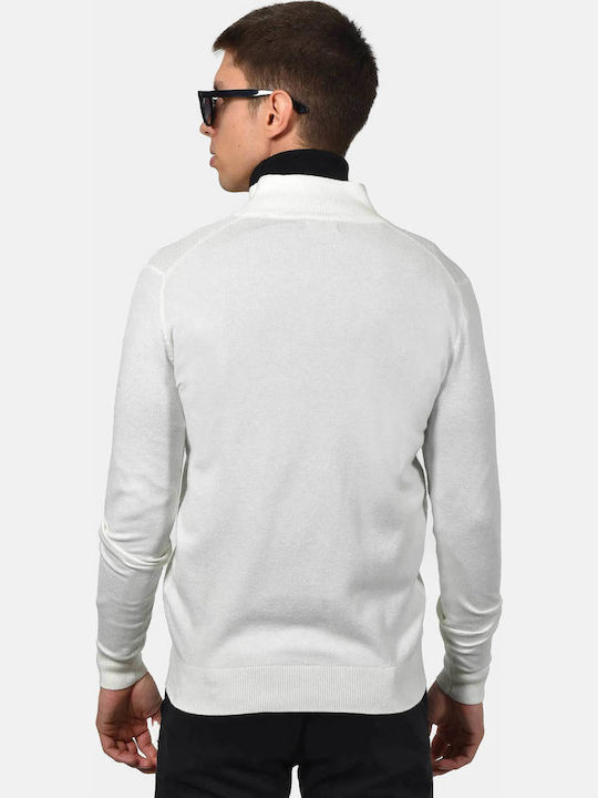 Herren Fleecejacke Gestrickt Weiß