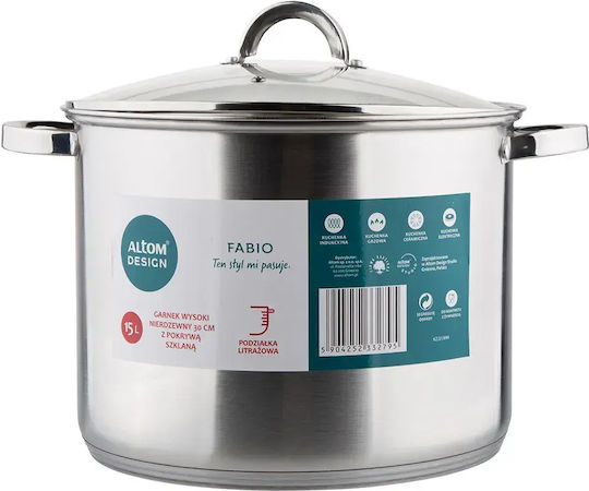 Altom Fabio Oală Marmită Din Oțel Inoxidabil 15lt 30cm