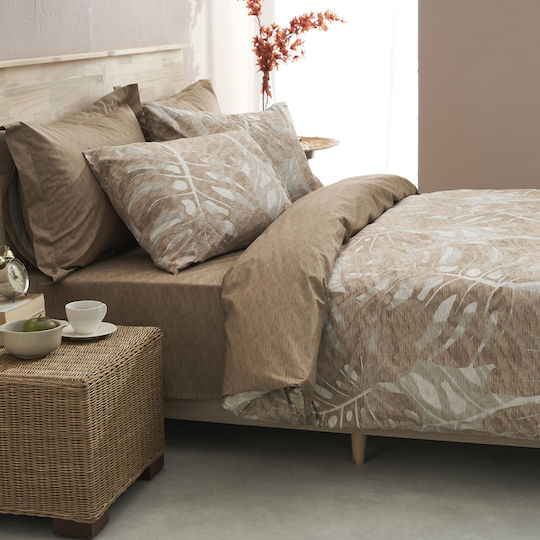 Charalambidis Textiles Όαση Σετ Σεντόνια Υπέρδιπλα 220x260εκ. Μπεζ (4τμχ)