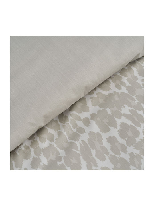 Charalambidis Textiles Leopar Σετ Σεντόνια Υπέρδιπλα 220x260εκ. Μπεζ (4τμχ)
