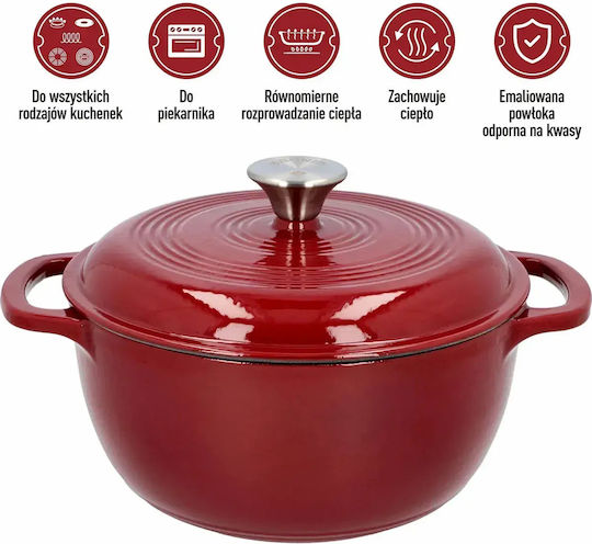 Browin Deep Cast Iron Stockpot 4l