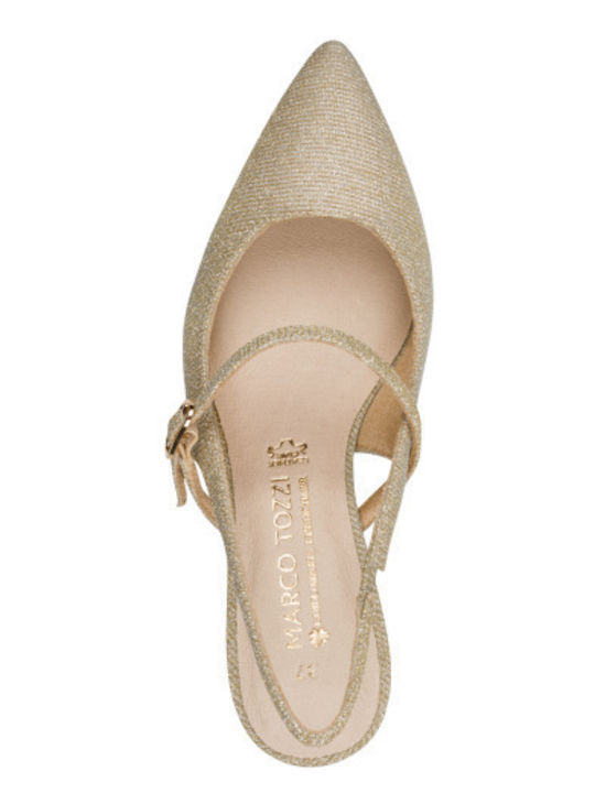Leder Spitze Zehe Gold Pumps