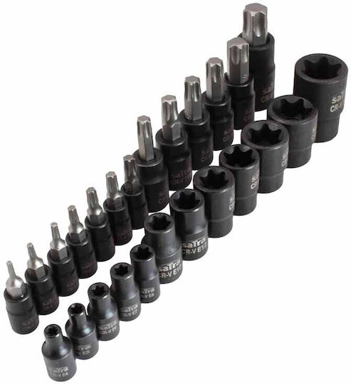 Satra Steckdosen Pneumatisch Torx Set 25Stücke