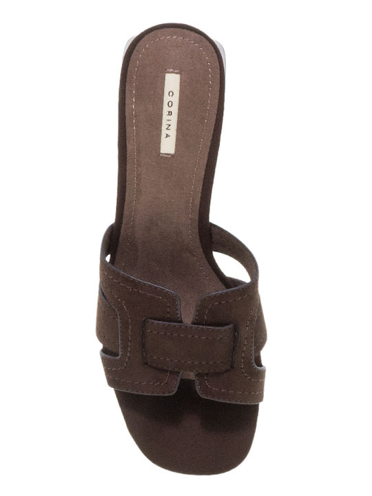 Mules with Heel in Brown Colour