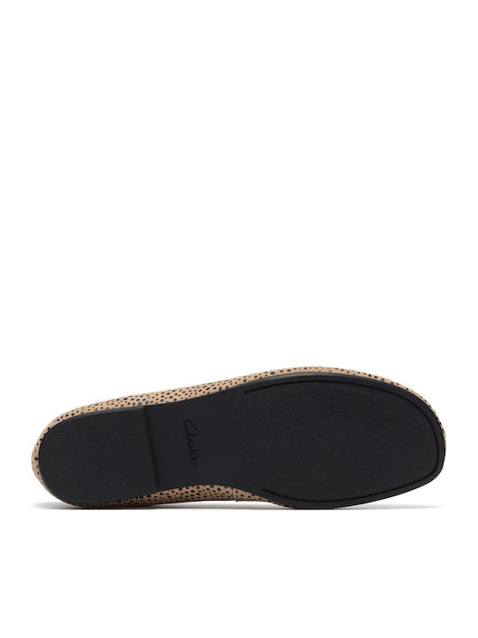 Livia Lily Suede Women's Ballerina Shoes in Beige Colour
