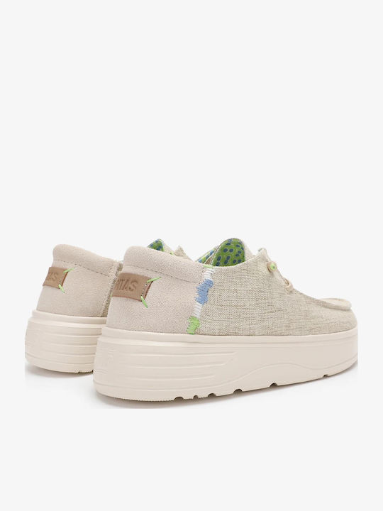 Δερμάτινα Γυναικεία Loafers σε Μπεζ Χρώμα