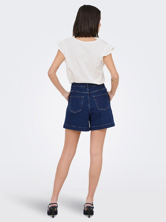 Women's High Waist Denim Shorts Blue