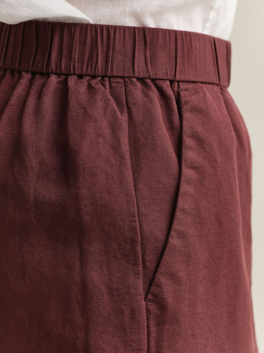 Damen-Leinen-Bermudas Braun