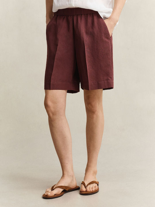 Damen-Leinen-Bermudas Braun