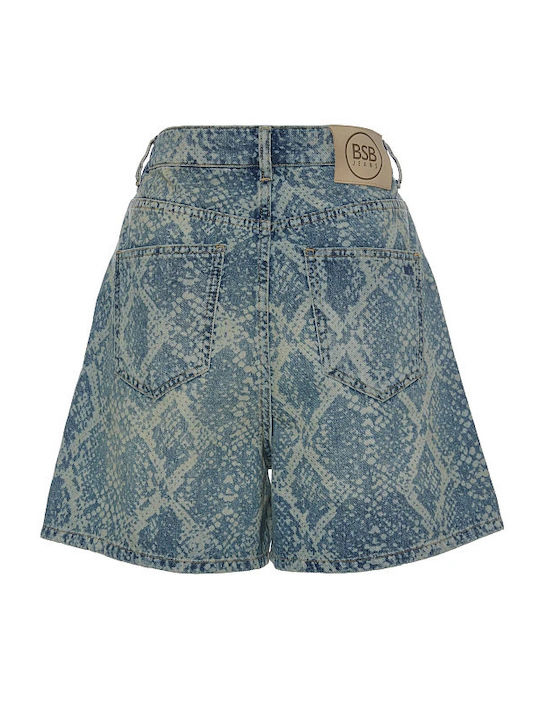 Women's High Waist Denim Shorts Blue-denim