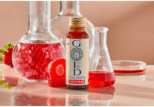 Colagen Lichid Marin Hidrolizat Suport Hormonal Piele Păr Unghii Gold Collagen Forte Plus 50+ 10 Fiole X 50 Ml
