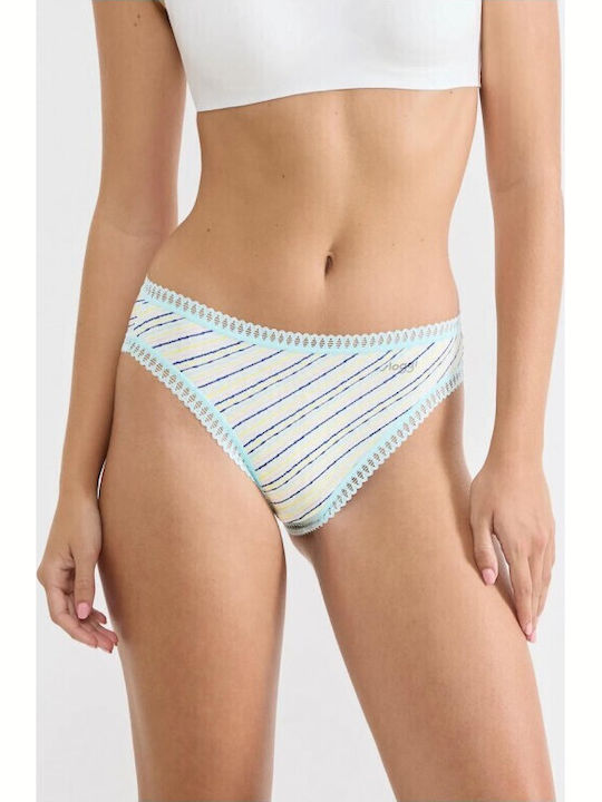 Damen-Slips 3er Pack mit Spitze Hellblau/Blau/Bunt