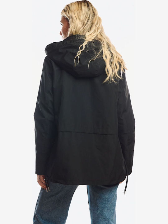 Short Women's Double Sided Jacket for Winter Black