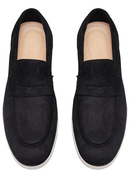 Suede Men's Loafers in Black Colour