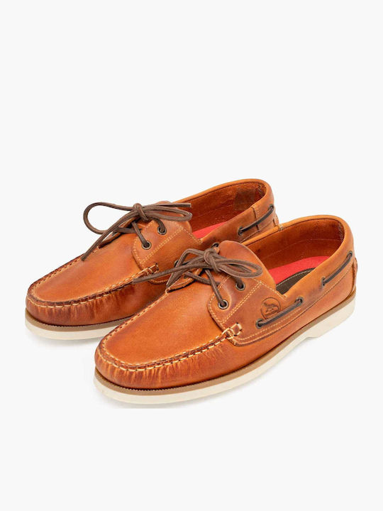 Deri Herren Bootsschuhe in Orangen Farbe
