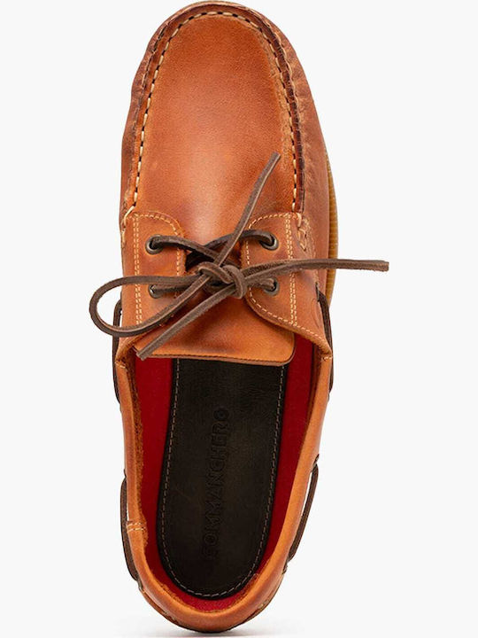 Deri Herren Bootsschuhe in Orangen Farbe