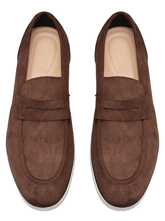 Suede Ανδρικά Loafers σε Καφέ Χρώμα