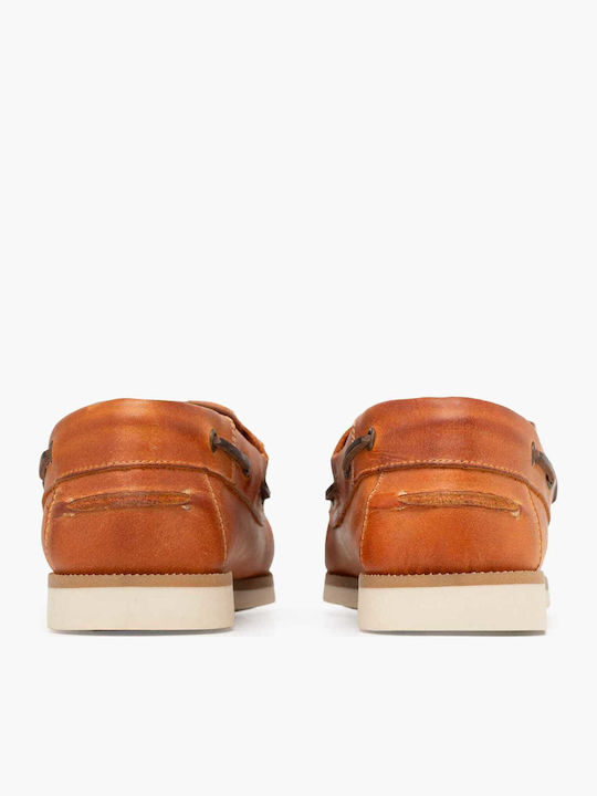 Deri Herren Bootsschuhe in Orangen Farbe