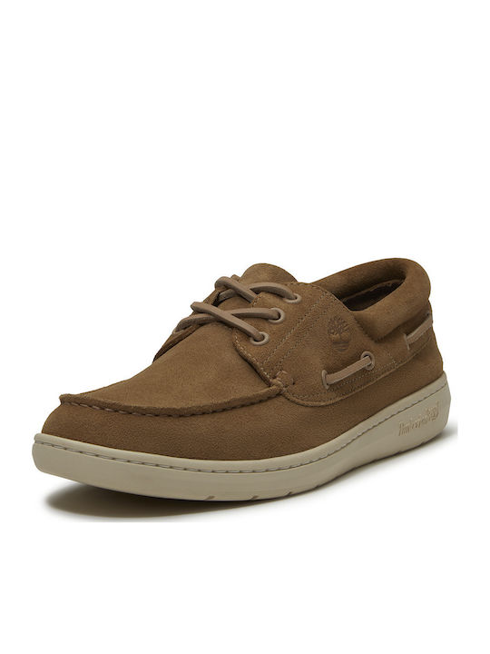 Boat Leather Men's Moccasins in Beige Colour