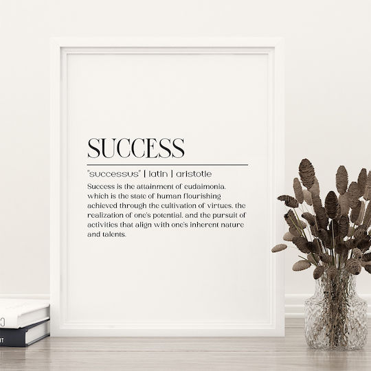 Quote Poster Success Aristotle Pq167 50cm X 70cm Κορνίζα Φυσικό Ξύλου Μπεζ