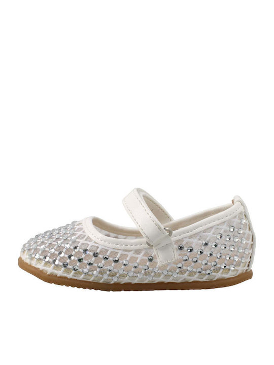 Kids Ballerinas Anatomic With Hoop & Loop Closure White