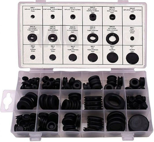 0 Ring Washers & Caps Set 125 Pieces Grommet Assortment