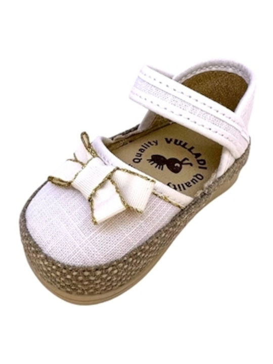 Kids Espadrilles with Hoop & Loop Closure White