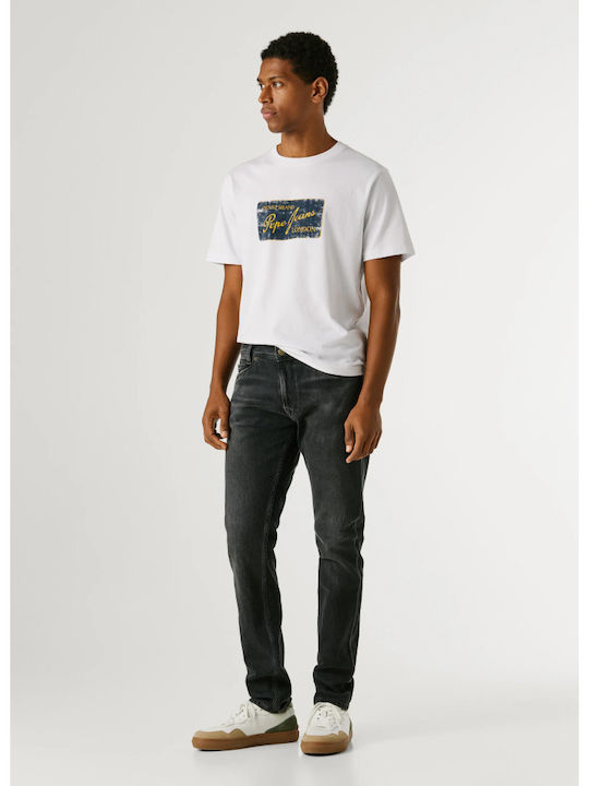 Men's Jeans Pants with Regular Tapered Fit Black