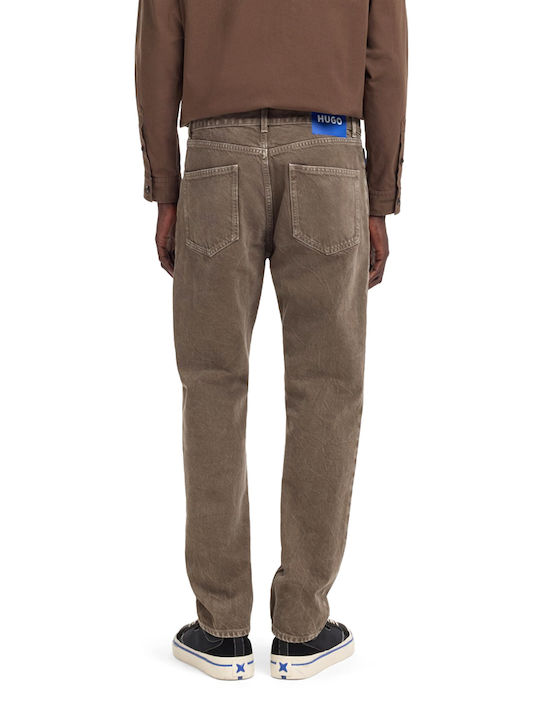 Hugo Jonah Ανδρικό Παντελόνι Τζιν Regular Fit Straight Καφε