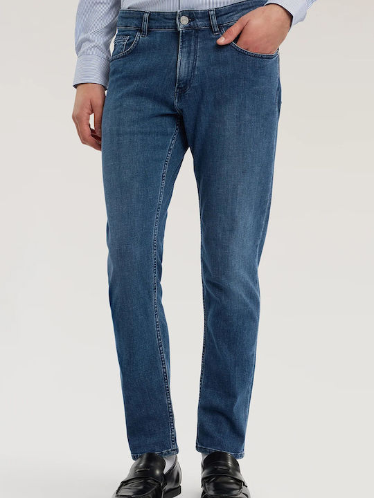 Trussardi Pantaloni De Blugi Pentru Bărbați Elastici Slim Fit Mid Sw Albastru Trussardi Pantaloni De Blugi Pentru Bărbați Elastici Slim Fit Mid Sw Albastru