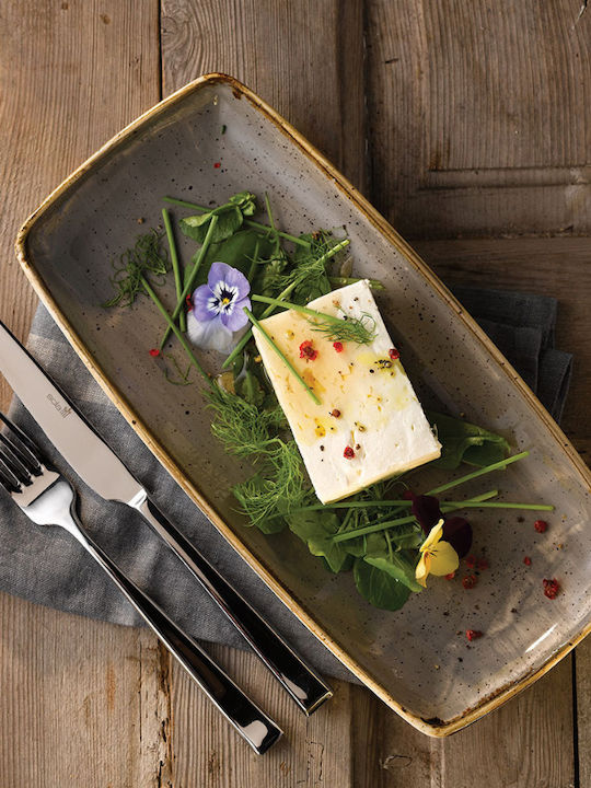 Churchill 1795 Rectangular Porcelain Gray Serving Platter 29.5x15cm 5 Pieces
