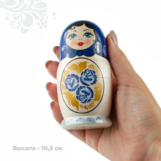 Azhna Decorative Porcelain Doll Made of Wood 10.5cm