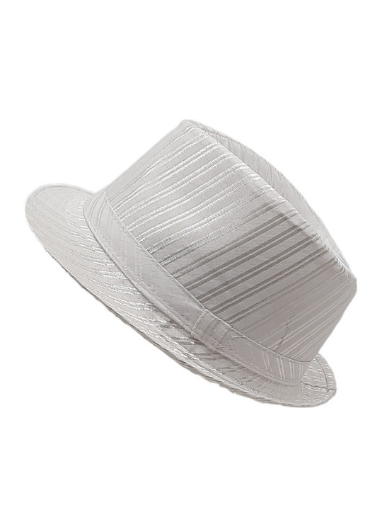Brims and Trims Fabric Men's Fedora Hat White