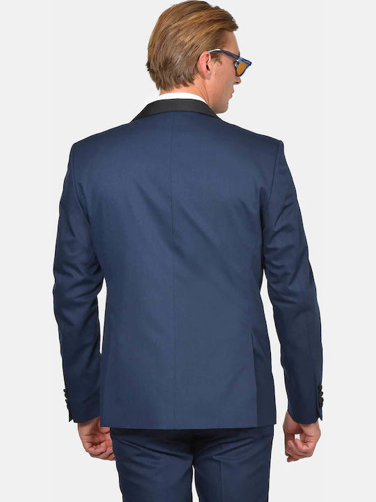 Winter Men's Groom's Suit with Slim Fit Blue
