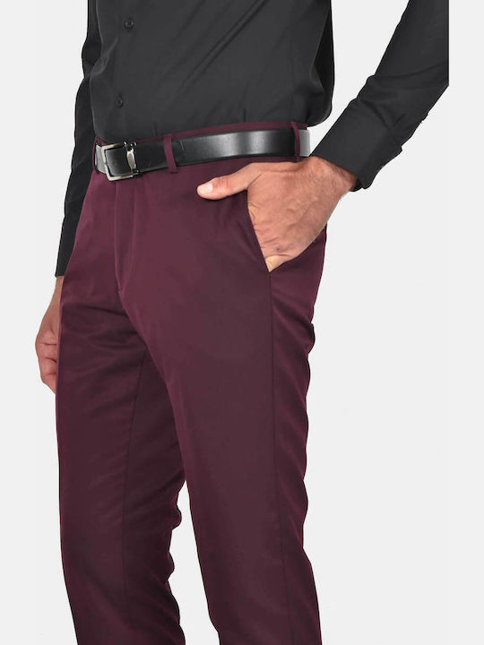 Winter Men's Suit with Slim Fit Burgundy