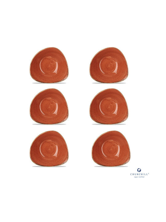 Churchill 1795 Round Porcelain Orange Serving Bowls 6 Pieces