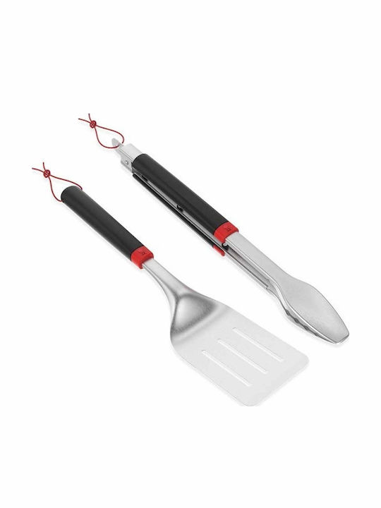 Grillwerkzeug-Set 2 Stück – Edelstahl-Spatel & Zange mit Verriegelung Weber