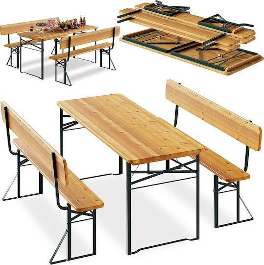 Garten- und Outdoor-Möbelsets Typsatz Speisesaal 3 Stück Dunkes Grünes