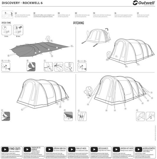 Outwell Camping Tent Tunnel 4 Seasons 71x37cm