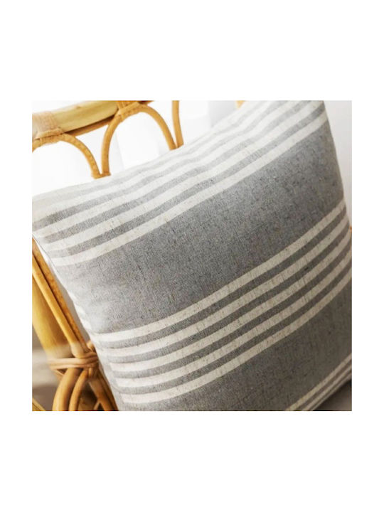 Sofa Cushion Covers Striped Blue Gray 45x45 cm 50x30 cm 2 Pieces