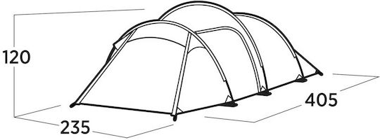 Easy Camp Σκηνή Camping Τούνελ Ορειβασίας Πράσινη με Διπλό Πανί 3 Εποχών για 4 Άτομα Αδιάβροχη 3000mm 405x235x120εκ.