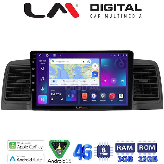 LM Digital Ηχοσύστημα Αυτοκινήτου για Toyota Corolla 2000-2007 (Bluetooth/USB/WiFi/GPS/Apple-Carplay/Android-Auto)